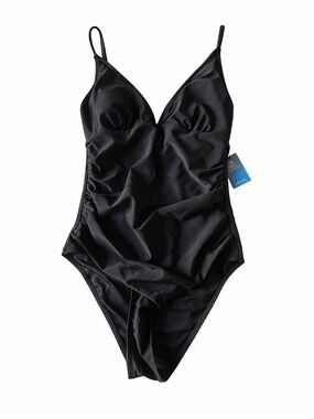 Cupshe Black One-Piece Swimsuit with Adjustable Straps